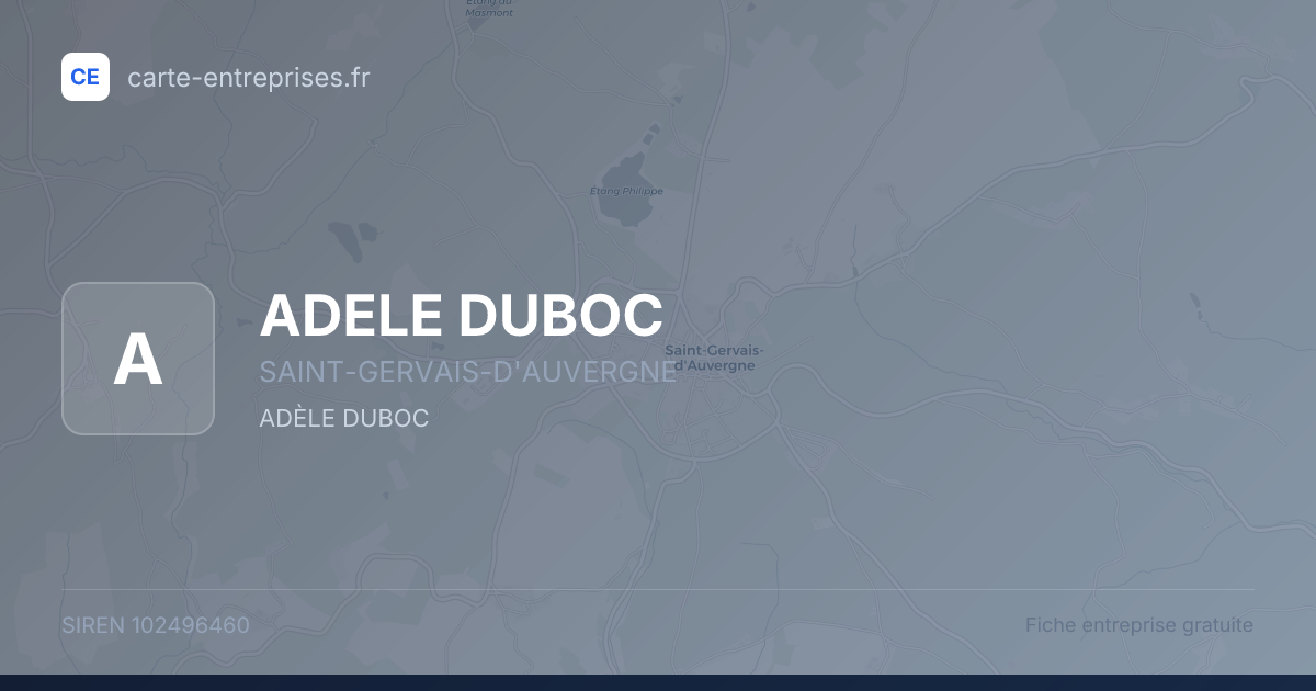 ADELE DUBOC — 102496460 — fiche entreprise