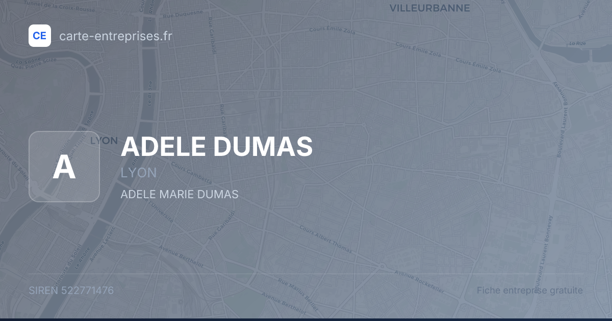 ADELE DUMAS — 522771476 — fiche entreprise