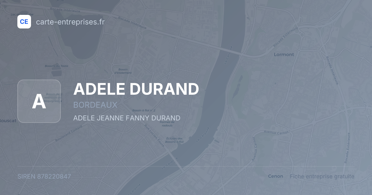 ADELE DURAND — 878220847 — fiche entreprise
