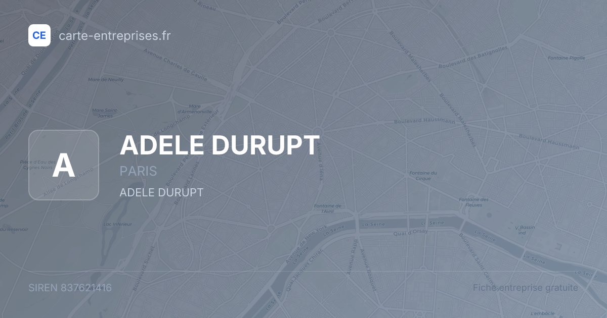 ADELE DURUPT — 837621416 — fiche entreprise