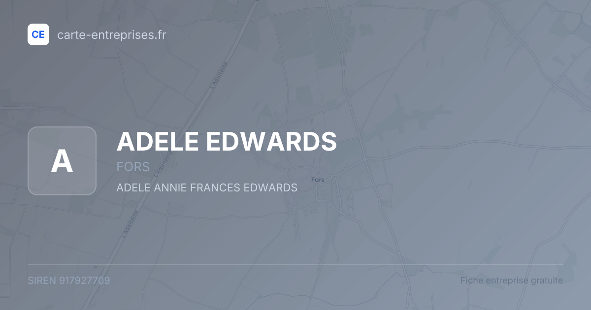 ADELE EDWARDS — 917927709 — fiche entreprise