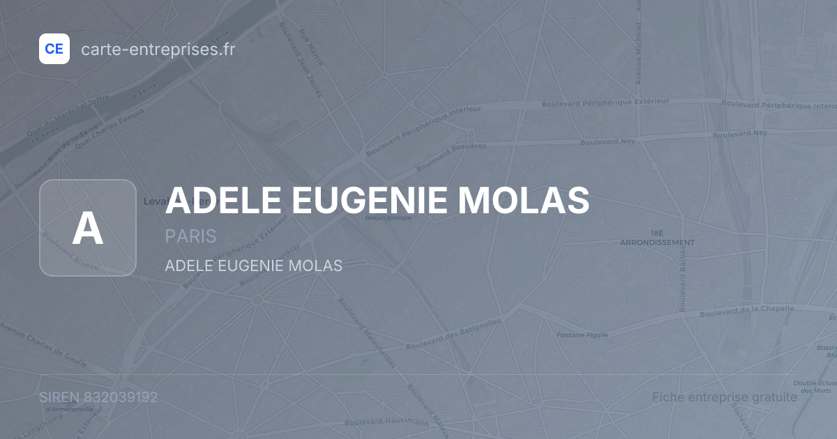 ADELE EUGENIE MOLAS — 832039192 — fiche entreprise