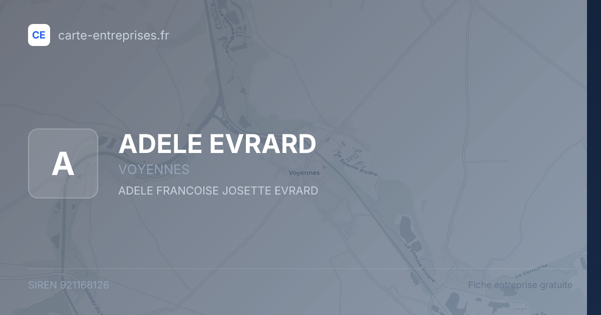 ADELE EVRARD — 921168126 — fiche entreprise