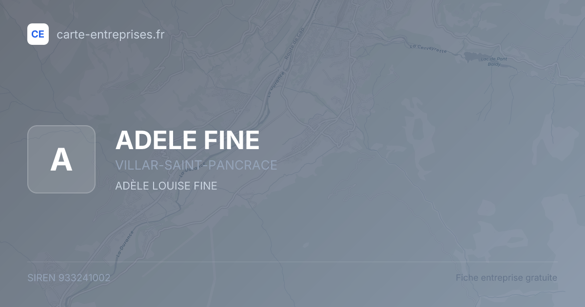 ADELE FINE — 933241002 — fiche entreprise