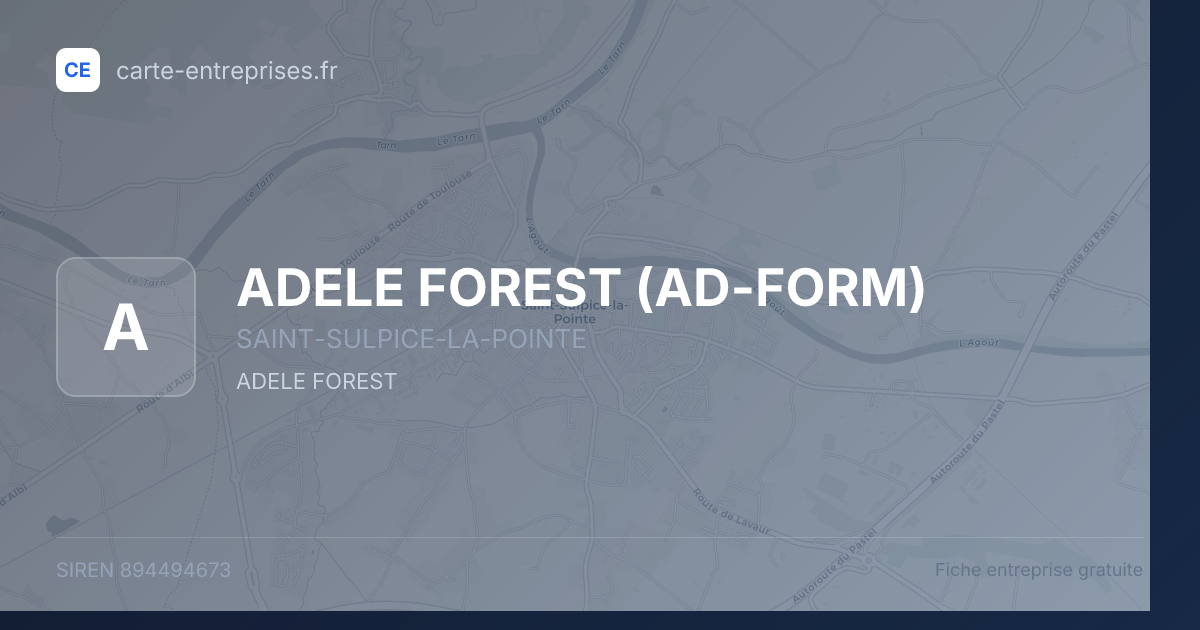ADELE FOREST (AD-FORM) — 894494673 — fiche entreprise