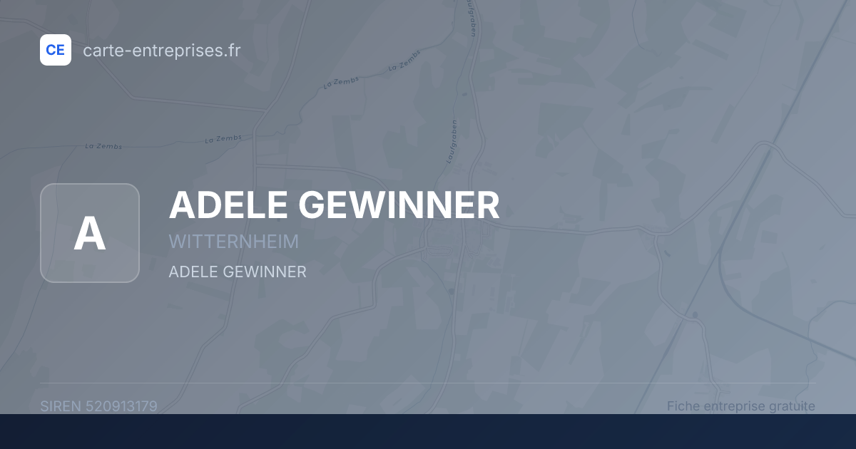ADELE GEWINNER — 520913179 — fiche entreprise