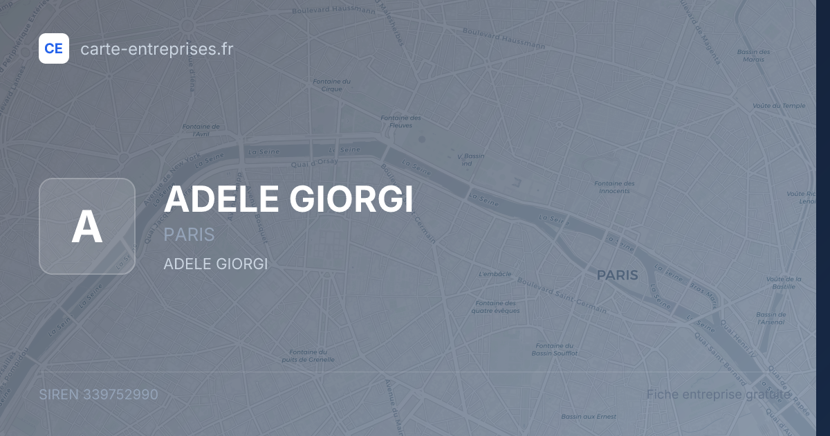 ADELE GIORGI — 339752990 — fiche entreprise