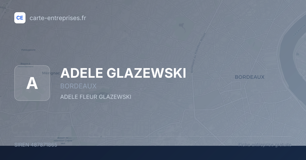 ADELE GLAZEWSKI — 487871865 — fiche entreprise