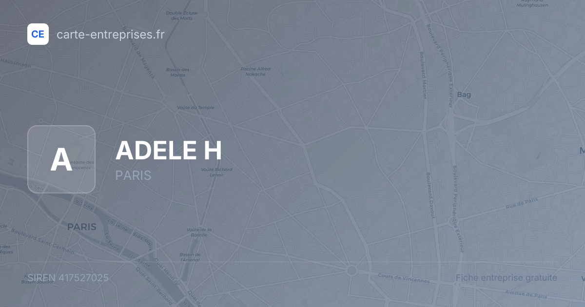 ADELE H — 417527025 — fiche entreprise