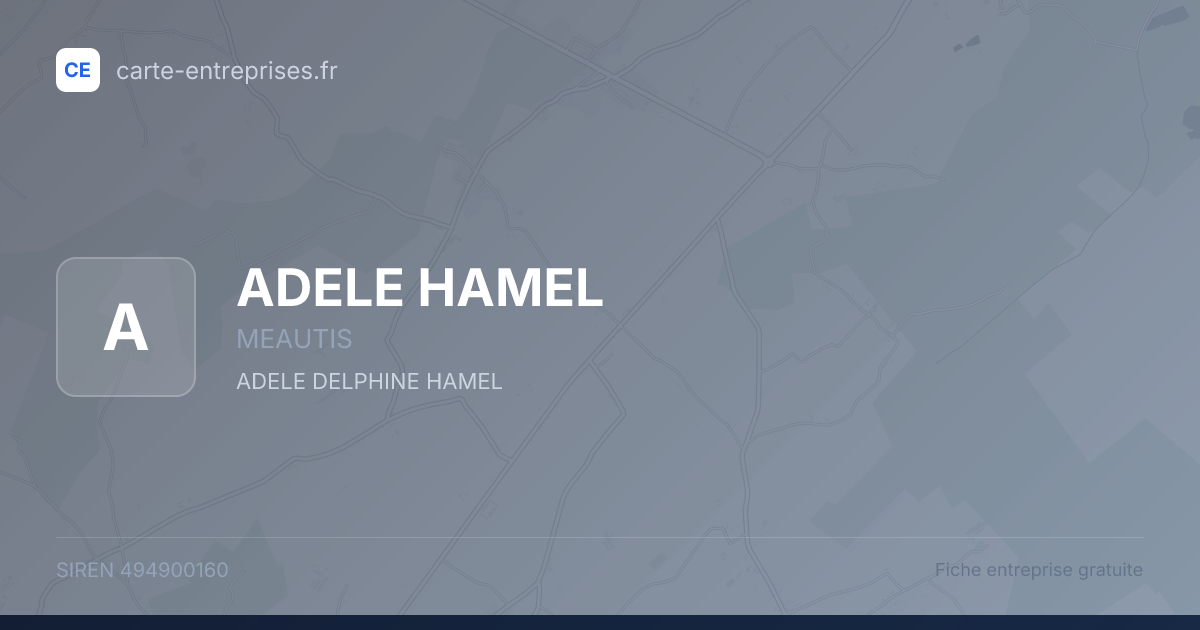 ADELE HAMEL — 494900160 — fiche entreprise