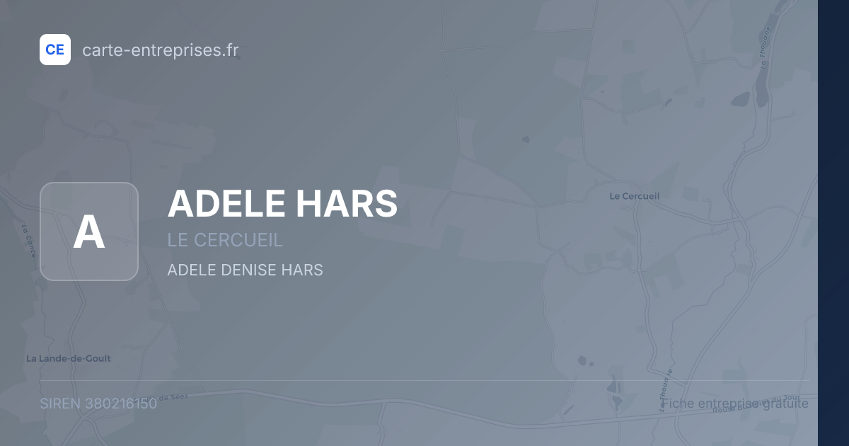 ADELE HARS — 380216150 — fiche entreprise