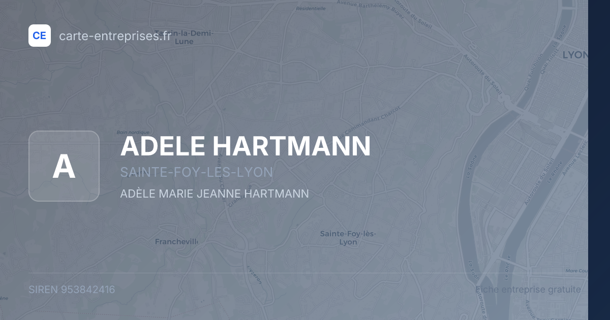 ADELE HARTMANN — 953842416 — fiche entreprise