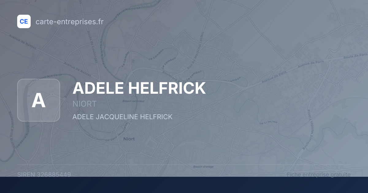 ADELE HELFRICK — 326885449 — fiche entreprise
