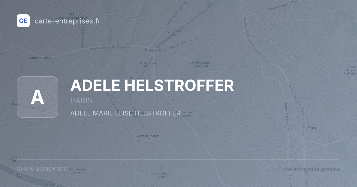 ADELE HELSTROFFER — 928606938 — fiche entreprise