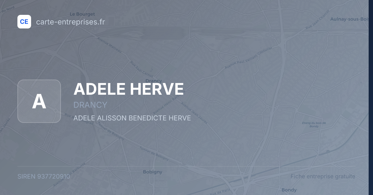 ADELE HERVE — 937720910 — fiche entreprise