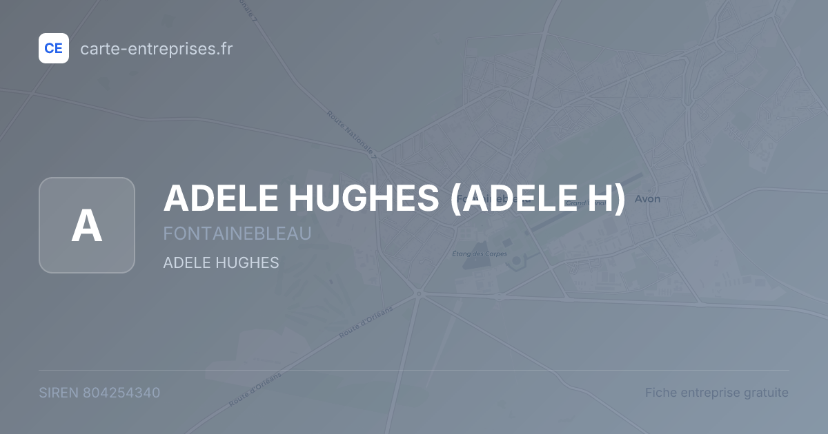 ADELE HUGHES (ADELE H) — 804254340 — fiche entreprise
