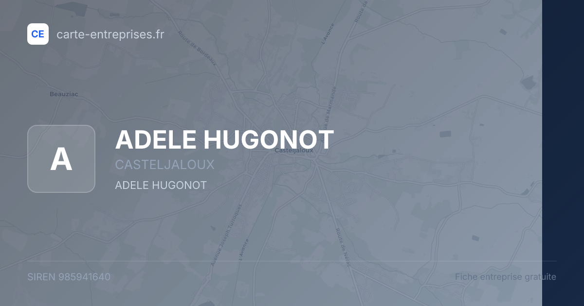 ADELE HUGONOT — 985941640 — fiche entreprise
