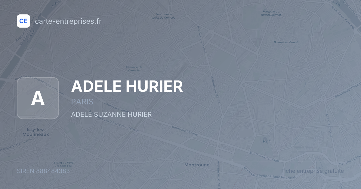 ADELE HURIER — 888484383 — fiche entreprise