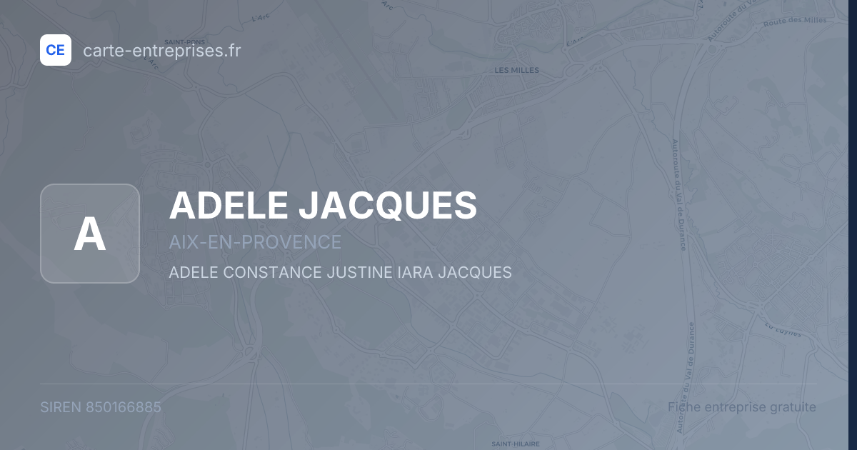 ADELE JACQUES — 850166885 — fiche entreprise