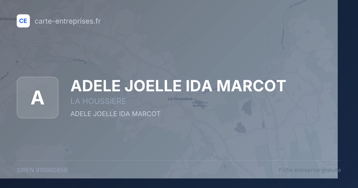 ADELE JOELLE IDA MARCOT — 919960856 — fiche entreprise