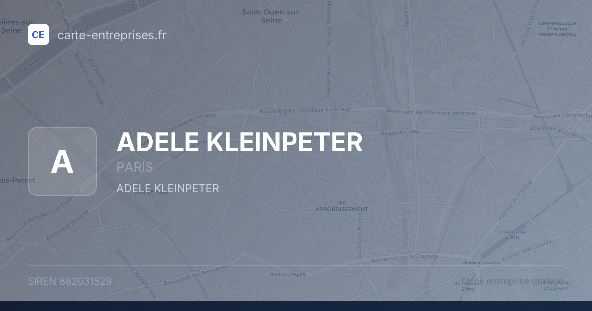 ADELE KLEINPETER — 882031529 — fiche entreprise