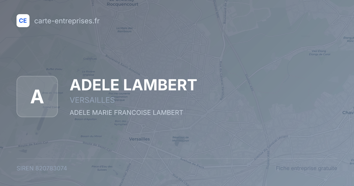 ADELE LAMBERT — 820783074 — fiche entreprise