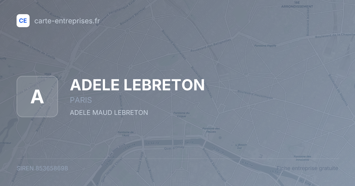 ADELE LEBRETON — 853658698 — fiche entreprise