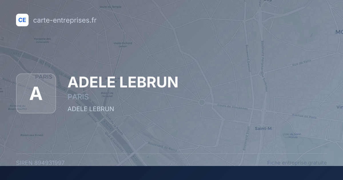 ADELE LEBRUN — 894931997 — fiche entreprise
