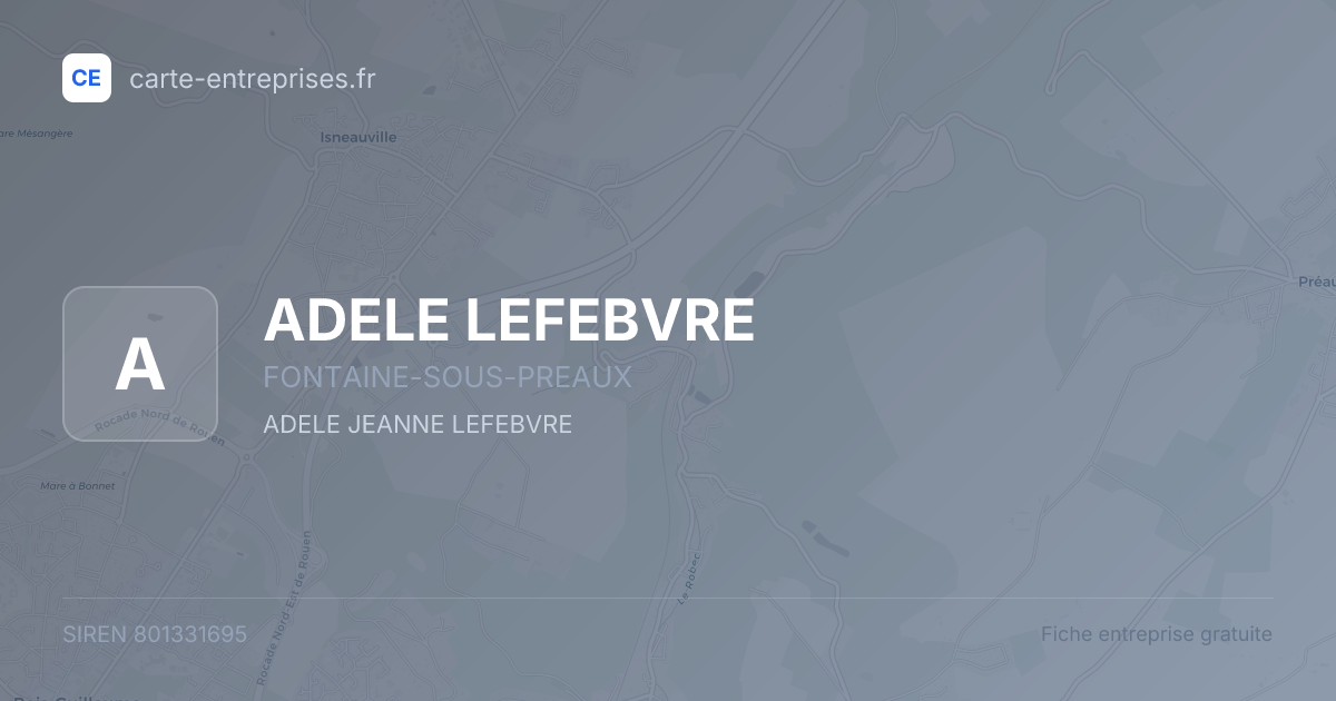 ADELE LEFEBVRE — 801331695 — fiche entreprise