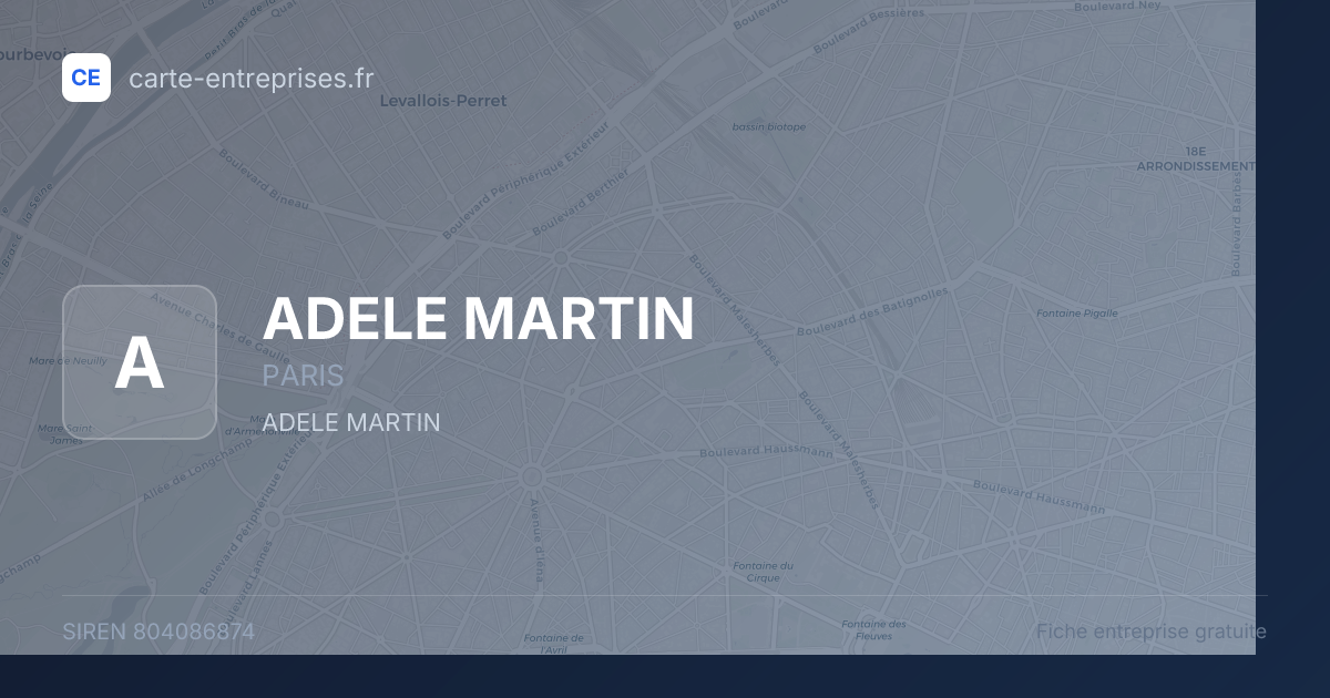 ADELE MARTIN — 804086874 — fiche entreprise