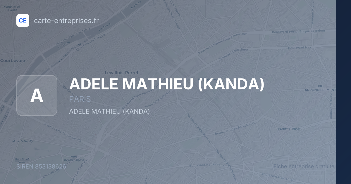 ADELE MATHIEU (KANDA) — 853138626 — fiche entreprise