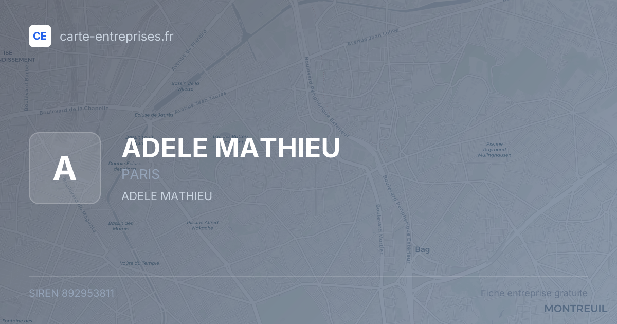 ADELE MATHIEU — 892953811 — fiche entreprise
