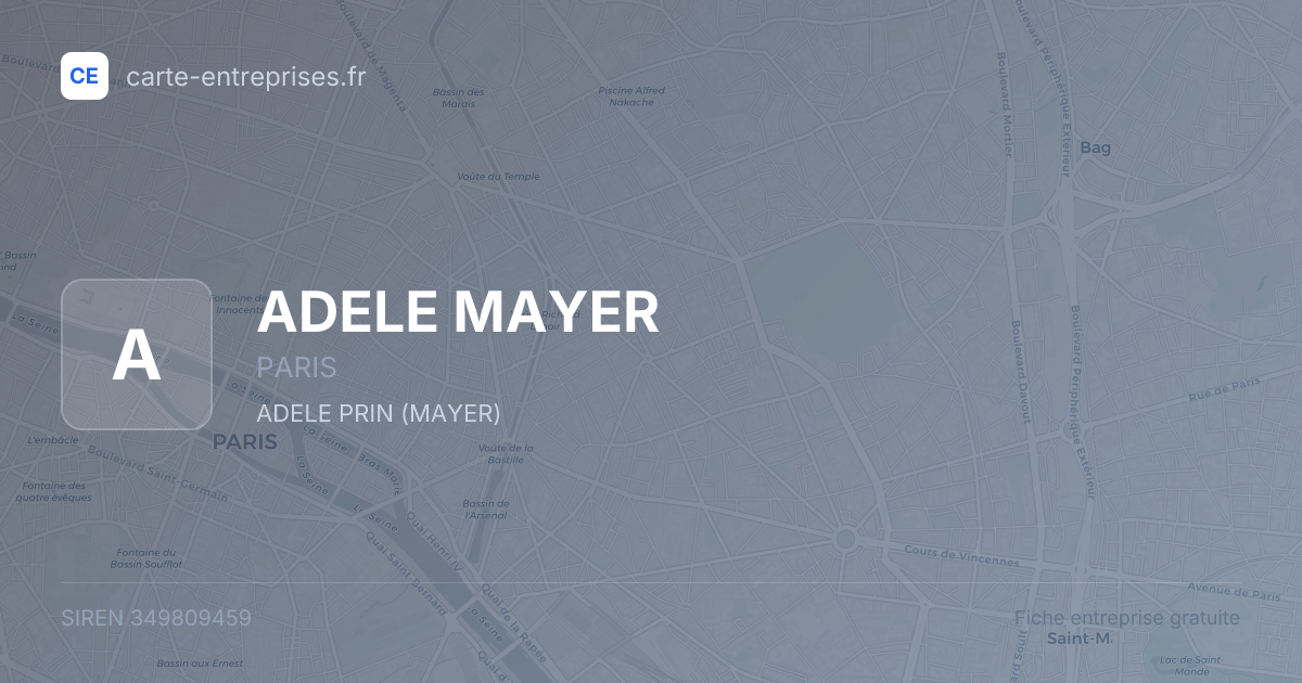 ADELE MAYER — 349809459 — fiche entreprise