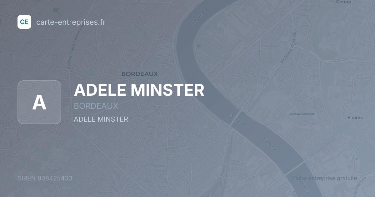 ADELE MINSTER — 808425433 — fiche entreprise