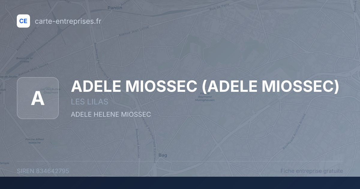 ADELE MIOSSEC — 834642795 — fiche entreprise