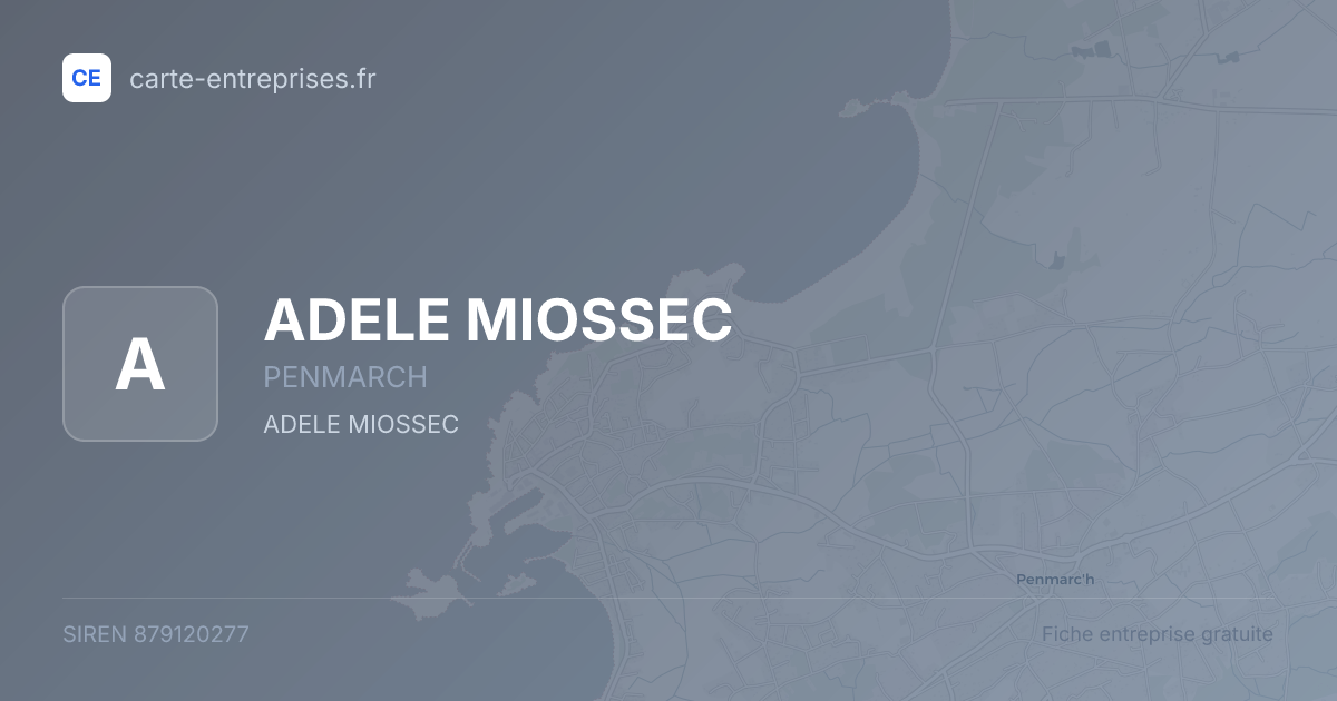 ADELE MIOSSEC — 879120277 — fiche entreprise