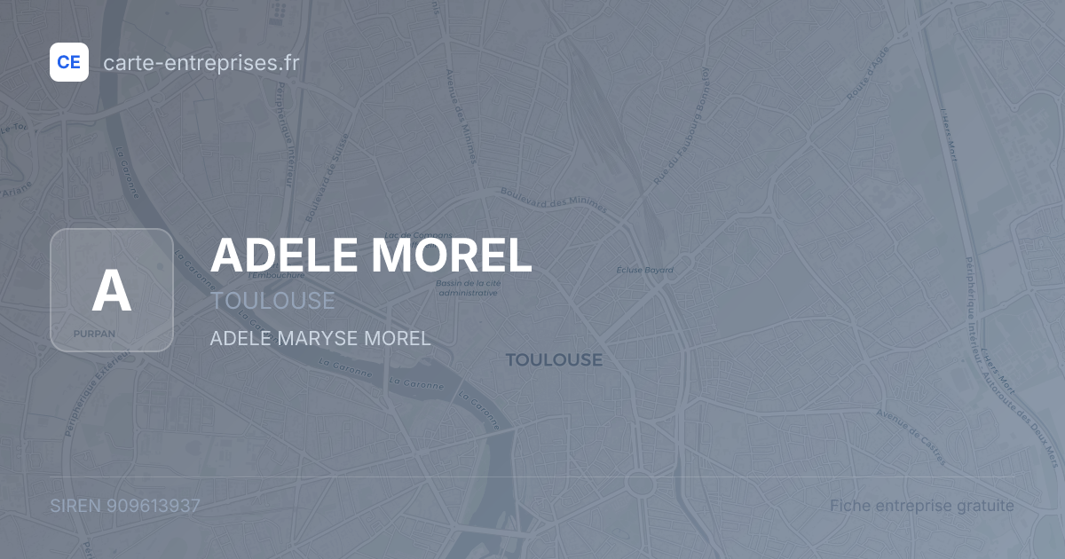 ADELE MOREL — 909613937 — fiche entreprise