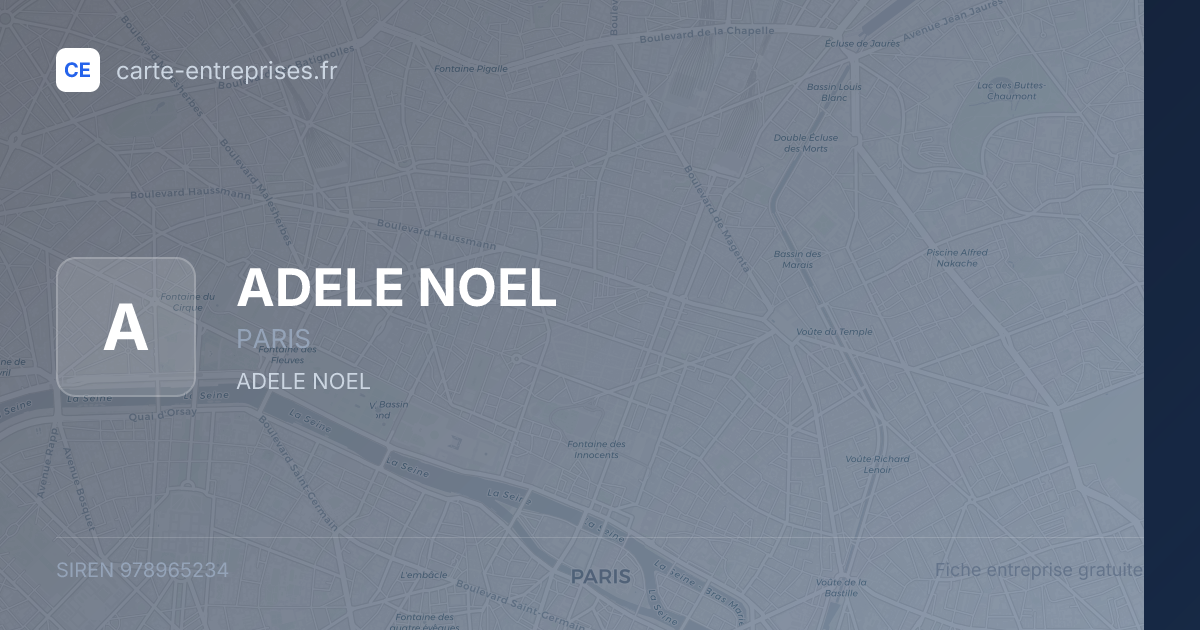 ADELE NOEL — 978965234 — fiche entreprise