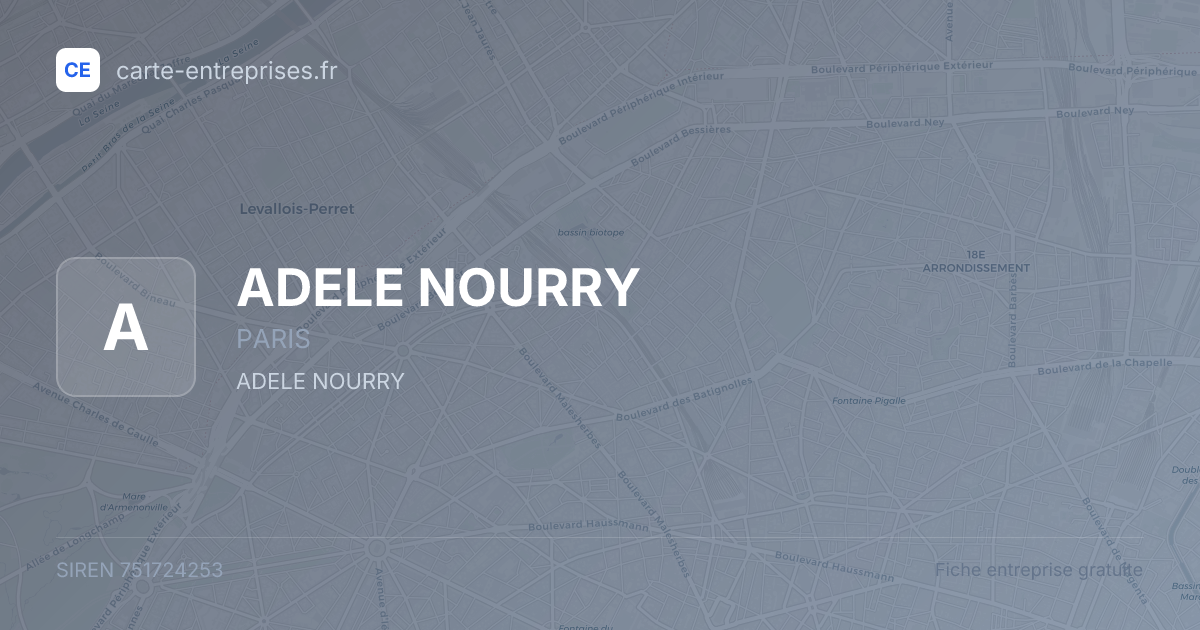 ADELE NOURRY — 751724253 — fiche entreprise