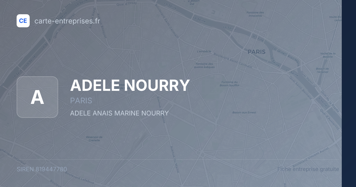 ADELE NOURRY — 819447780 — fiche entreprise