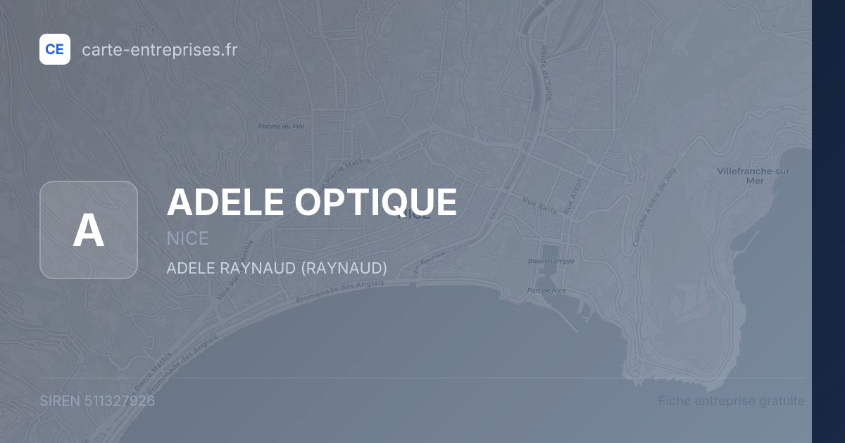 ADELE OPTIQUE — 511327926 — fiche entreprise