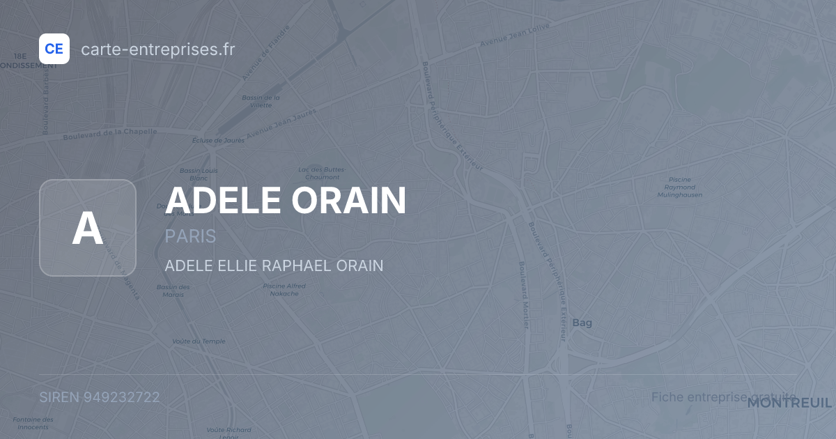 ADELE ORAIN — 949232722 — fiche entreprise