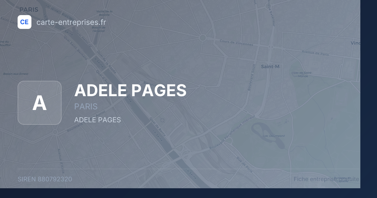 ADELE PAGES — 880792320 — fiche entreprise