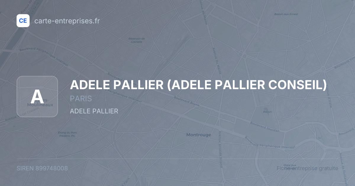 ADELE PALLIER (ADELE PALLIER CONSEIL) — 899748008 — fiche entreprise