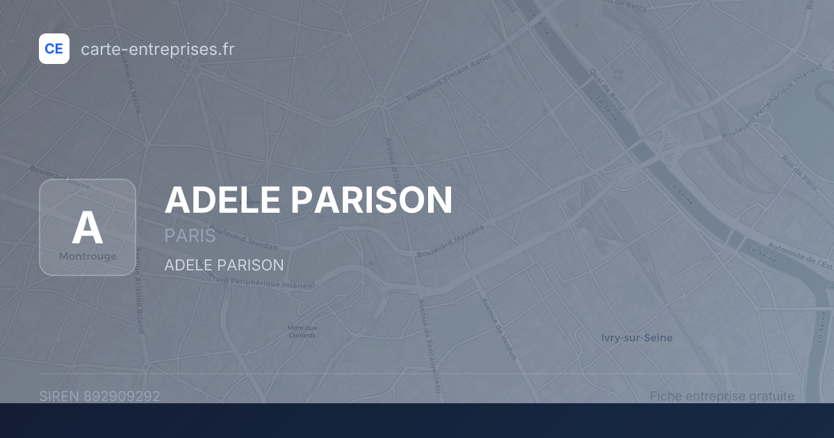 ADELE PARISON — 892909292 — fiche entreprise