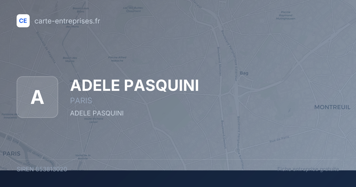 ADELE PASQUINI — 853813020 — fiche entreprise