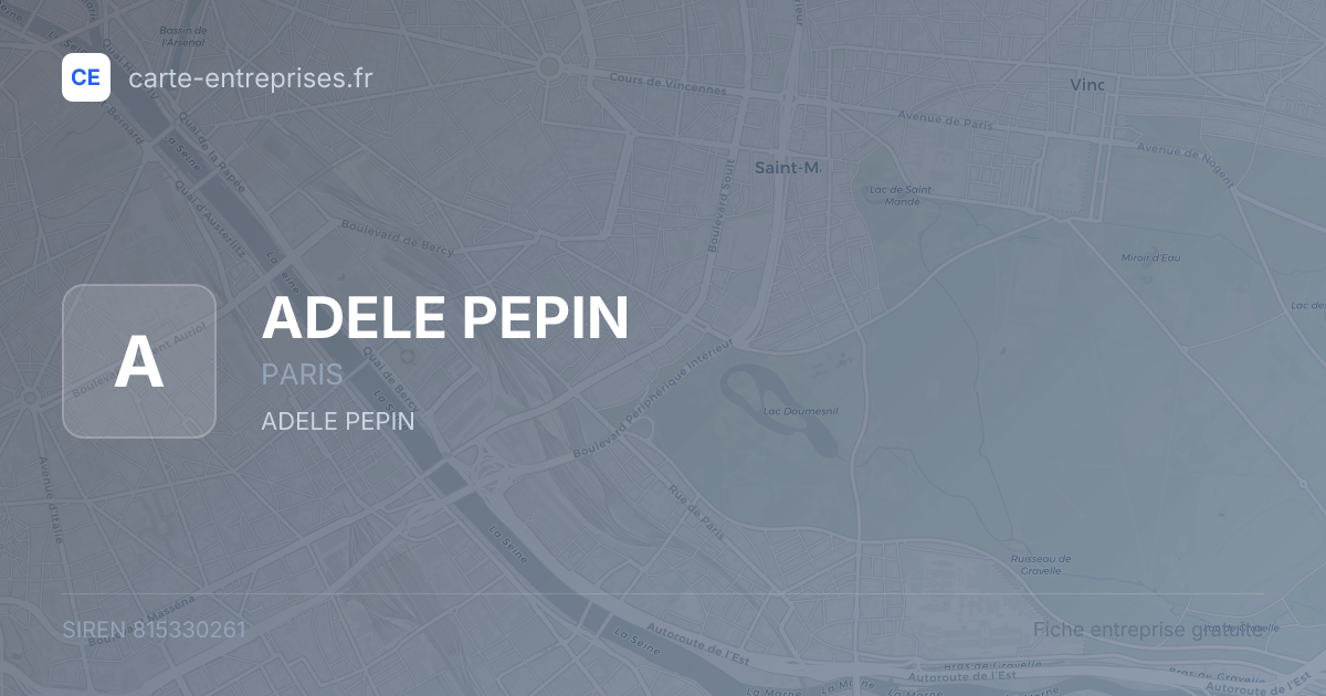 ADELE PEPIN — 815330261 — fiche entreprise