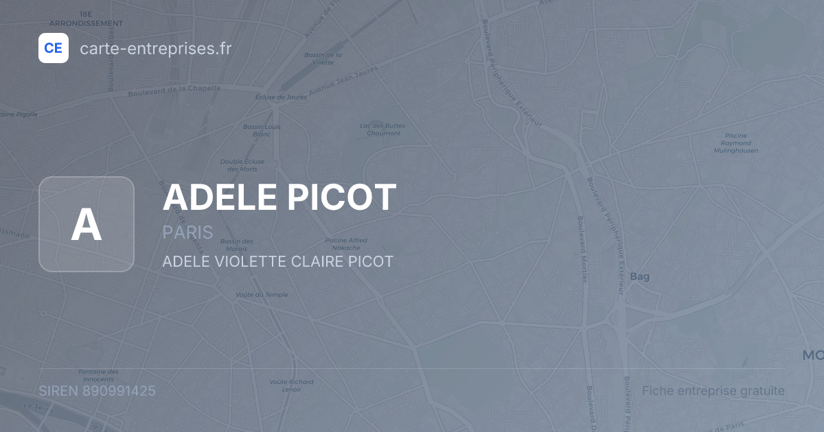 ADELE PICOT — 890991425 — fiche entreprise