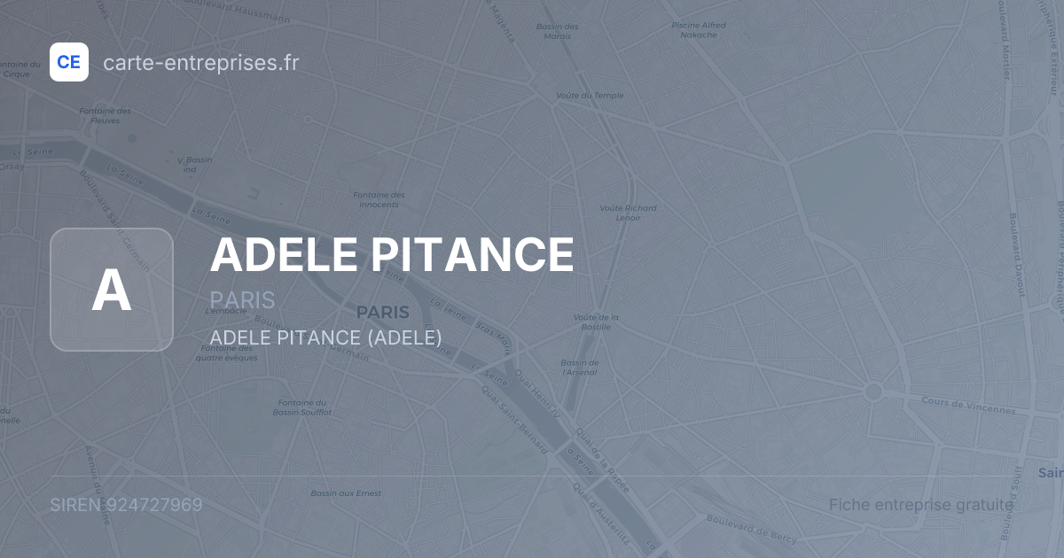 ADELE PITANCE — 924727969 — fiche entreprise