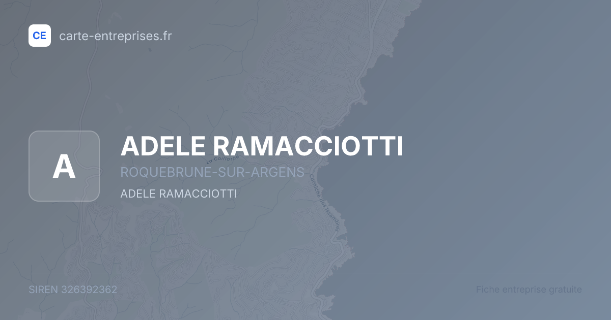 ADELE RAMACCIOTTI — 326392362 — fiche entreprise